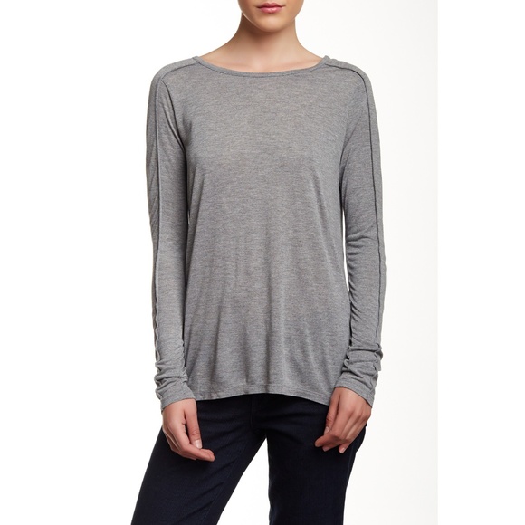 Vince Tops - VINCE Long Sleeve Seamed Tee M Heathered Grey